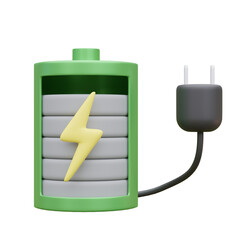 Eco Battery level 3D Icon element illustration