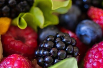 Closeup view of various berries. can be used as background