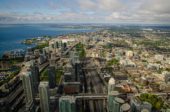 Spectacular view from CN Tower. Toronto. Ontario, Canada.