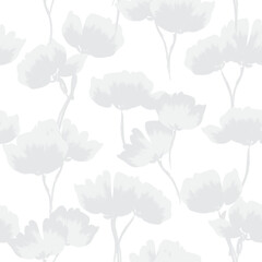 Monochrome Abstract Floral Seamless Pattern Design