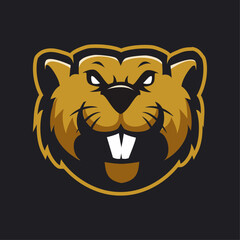 Beaver head mascot for esport logo