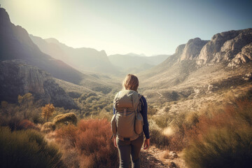 Fototapeta premium person in the mountains