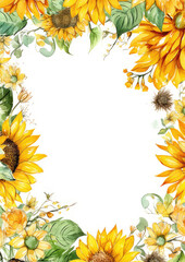 Obraz premium frame made of sunflowers