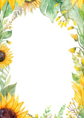 frame made of sunflowers
