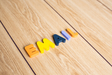 closeup shot colorful letter cube spelling 