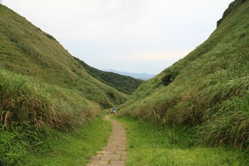 Beautiful shot of a green mountainous landscape