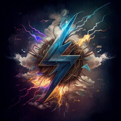 a digital artwork project for a new company called lightning bolt