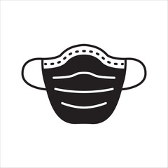 Flu mask vector icon. Medicine mask flat sign design. Doctor mask symbol pictogram. UX UI icon