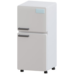 3D icon refrigerator with transparent background