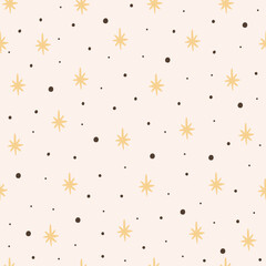 seamless pattern with stars in boho colors	
