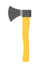 An axe is a working tool. Flat style