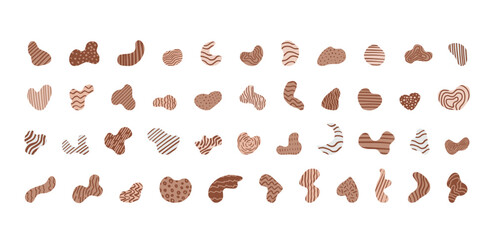 Hand drawn geometric shapes trendy design, big set boho style. Texture abstract elements