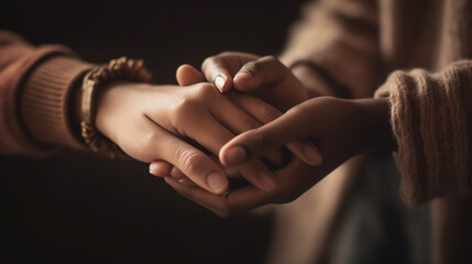 empathy and compassion with people holding hands for hope - obrazy, fototapety, plakaty