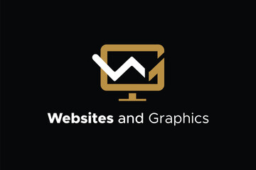 web and graphic company wg, gw latter mark logo design vector template
