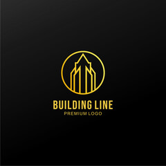 The line art building logo is suitable for a property company logo