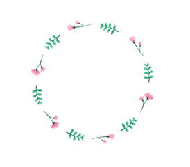 Ring illustration decorated with plants and flowers, 식물과 꽃으로 장식한 링 일러스트