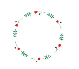 Ring illustration decorated with plants and flowers, 식물과 꽃으로 장식한 링 일러스트