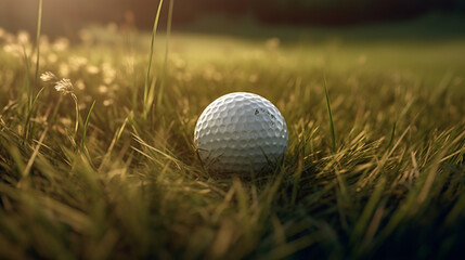 Close up shot of a golf ball Generative AI