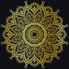 mordern mandala design with golden color