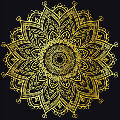mordern mandala design with golden color