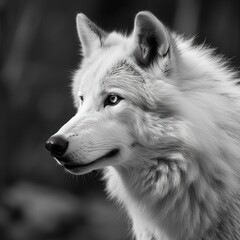 Naklejka premium Wolf, beautiful natural scene of wild animal in a natural forest. Generative AI