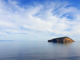 View of the island from Ortano beach.