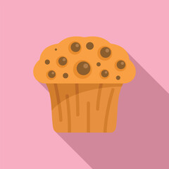 Breakfast muffin icon flat vector. Cake food. Cute bread