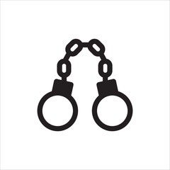Handcuff vector icon. Handcuffs flat sign design. Cuffs symbol pictogram. Police handcuffs isolated icon. UX UI icon