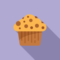 Meal muffin icon flat vector. Bakery menu. Food bread