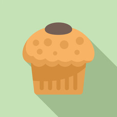 Menu muffin icon flat vector. Cake food. Sweet bakery