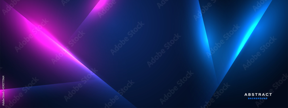 Poster blue technology background with motion neon light effect.vector illustration