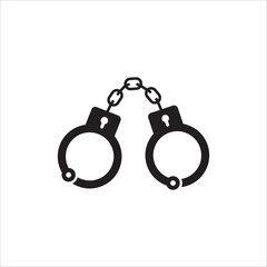 Handcuff vector icon. Handcuffs flat sign design. Cuffs symbol pictogram. Police handcuffs isolated icon. UX UI icon