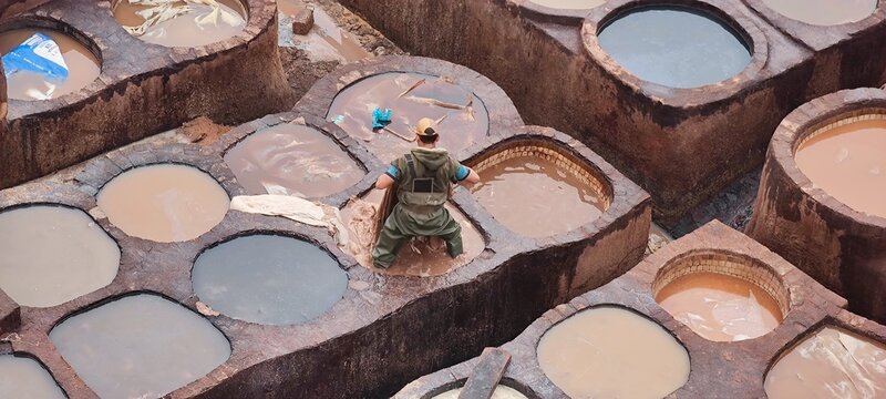 Gerberei in Fez, Marokko