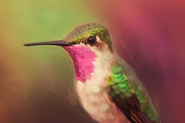 Fototapeta premium Chic illustration of a beautiful hummingbird. 