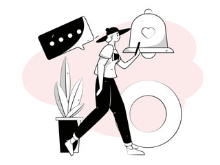 Notice bulletin vector creative flat hand drawn illustration
