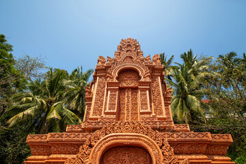 Pagoda during sunny day in Sihanoukville, Cambodia