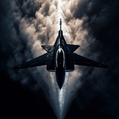 fighter jets, fighter planes in the war. Dramatic sky, Generative AI

