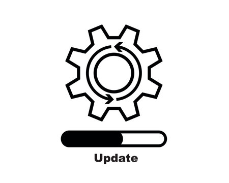 Installation process. Update system icon. Upgrade app progress icon concept for graphic and web design. Update system icon.
