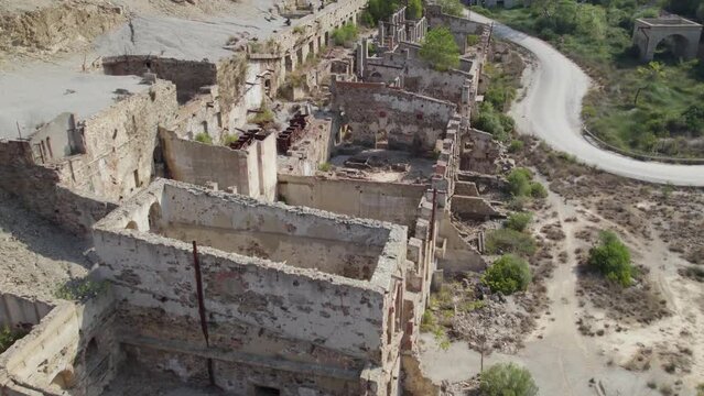 Aerial view of ancient buildings of Naracauli, Sardegna