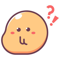 Bemused emoticon vector cartoon sign isolated on a white background.