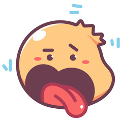 Silly emoticon vector cartoon sign isolated on a white background.