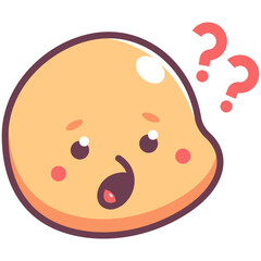 Puzzled emoticon vector cartoon sign isolated on a white background.