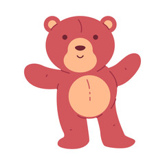 Obraz na płótnie Canvas Cute bear toy vector cartoon character isolated on a white background.