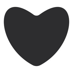 Black heart vector icon isolated on a white background.