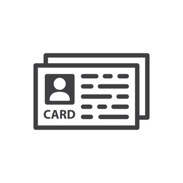 ID card vector icon. Identification card flat sign design. ID card pictogram sign. Member card symbol. VIP person icon. UX UI icon