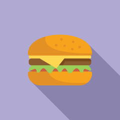 Burger food icon flat vector. Bbq steak. Cook roast