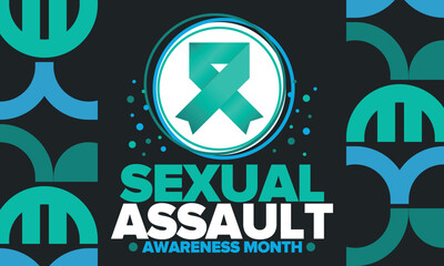 Sexual Assault Awareness Month in April. Annual campaign to promote education and the prevention of sexual violence. Social awareness symbol. Stop violence. Vector illustration