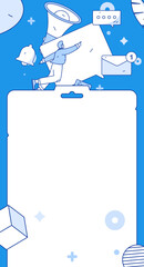 Notice bulletin vector creative flat hand drawn illustration
