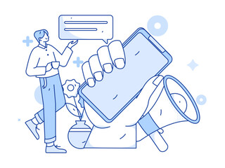 Notice bulletin vector creative flat hand drawn illustration
