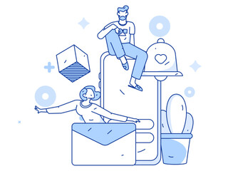 Notice bulletin vector creative flat hand drawn illustration
